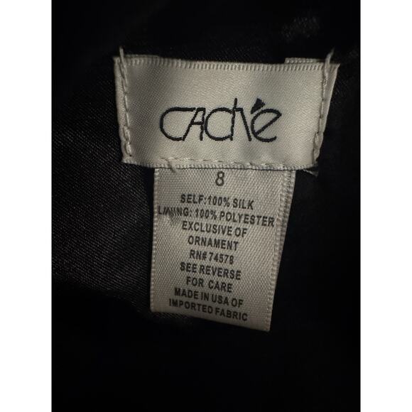 Cache Women’s XS Funky Print 90s Y2K Long Maxi SILK Dress Retro Halter USA - Picture 10 of 12